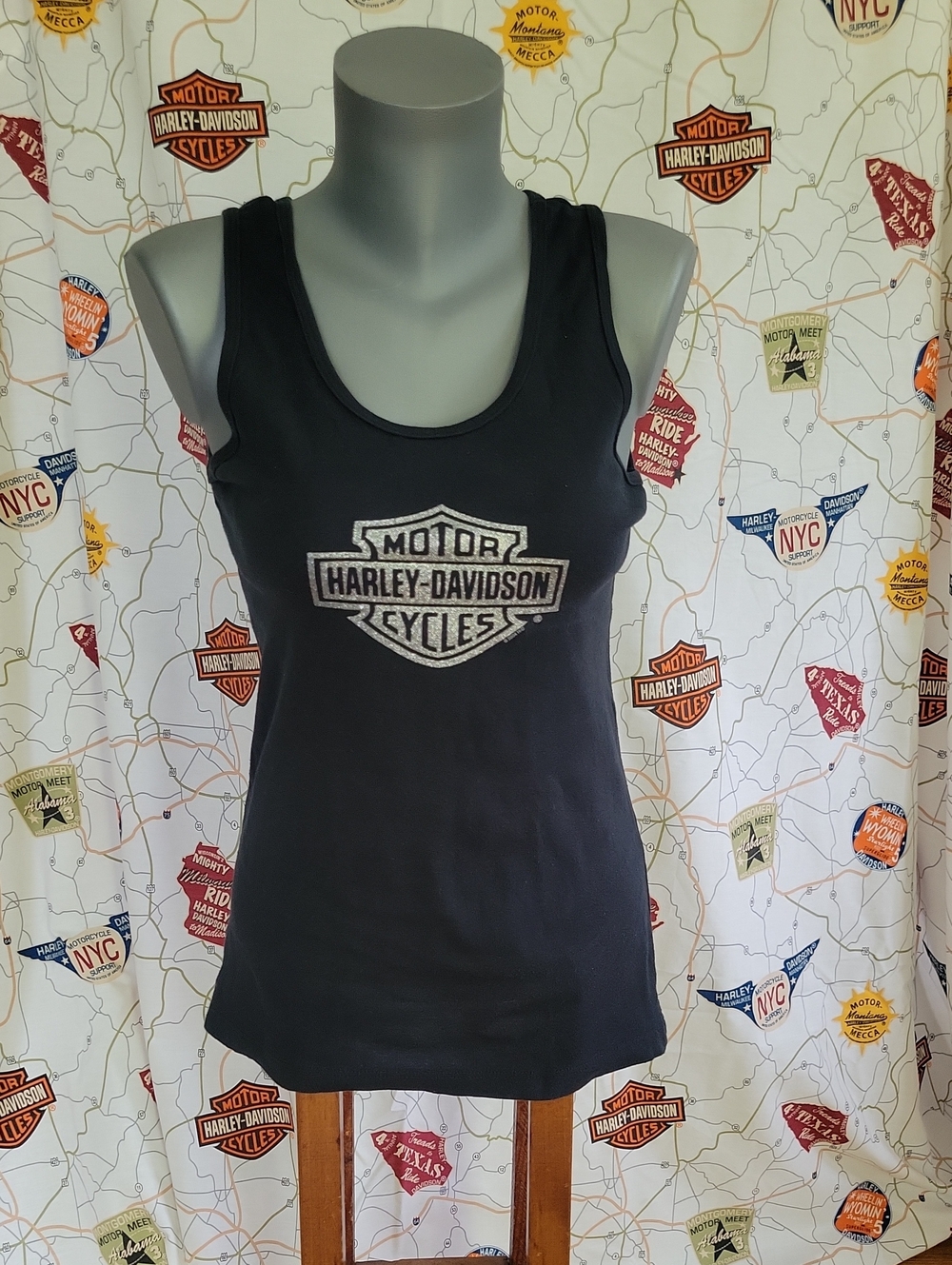 Harley- Davidson Tank Top XL Black/Silver Vintage